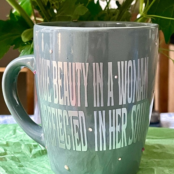 Gray coffee tea bling mug Handcrafted New - Picture 2 of 7